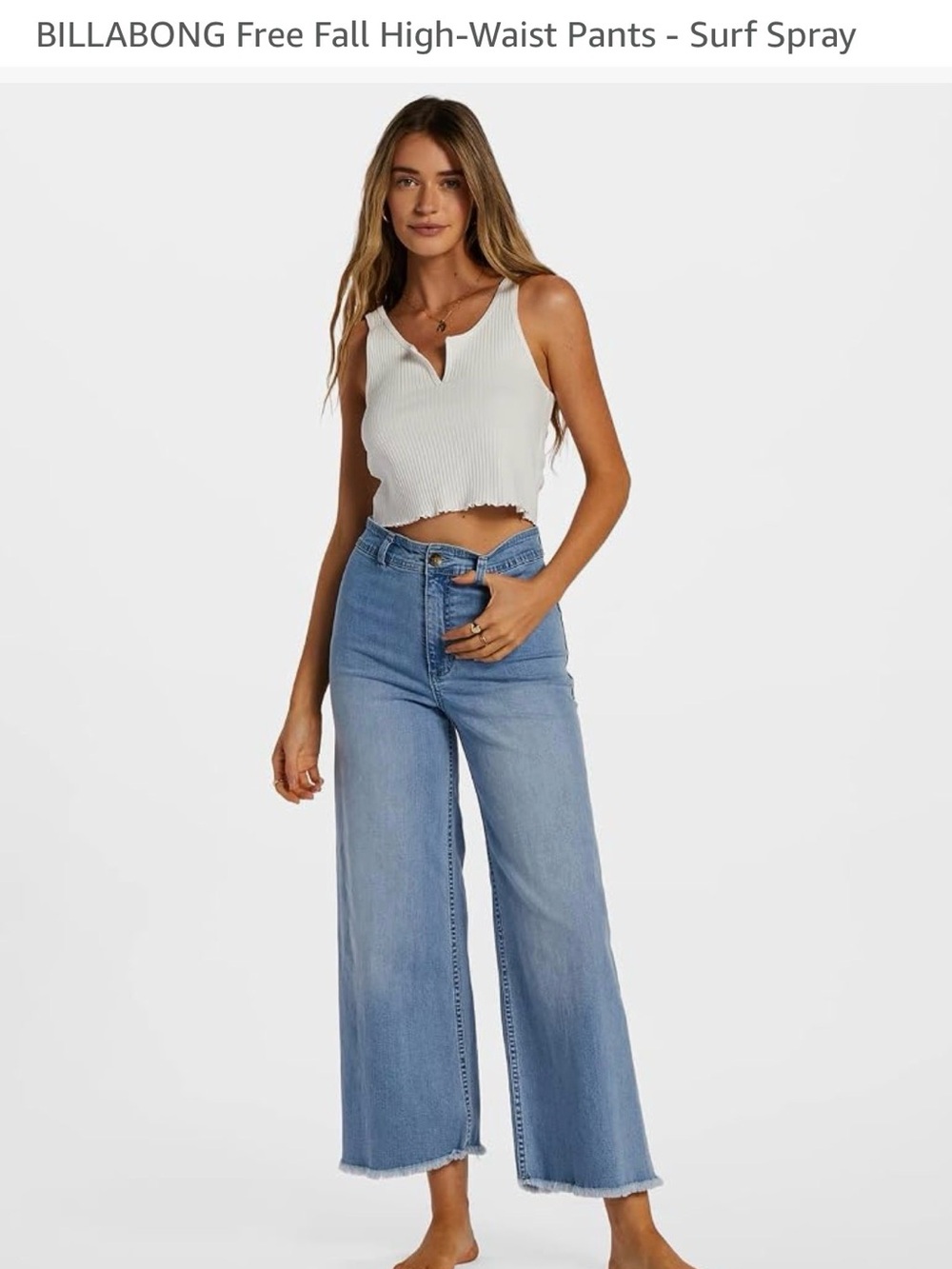 BILLABONG Free Fall High-Waist Pants - Surf Spray, Size 28, inseam 27